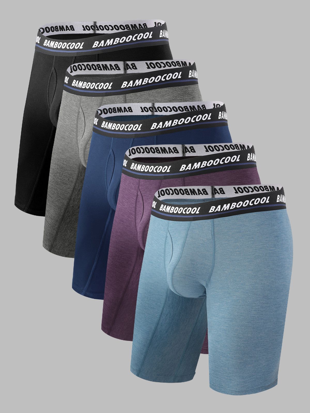 Men’s Long Boxer Briefs Performance Sports Underwear 3 or 5 pack