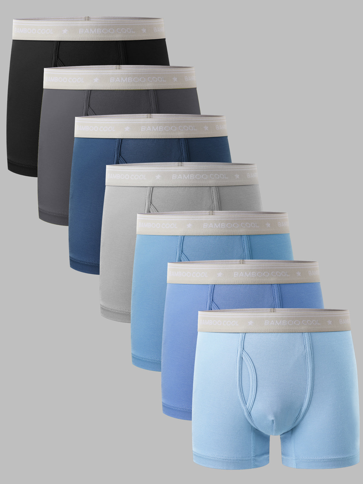 Soft Breathable Boys’ Boxer Briefs with Fly Week Theme 7 Pack