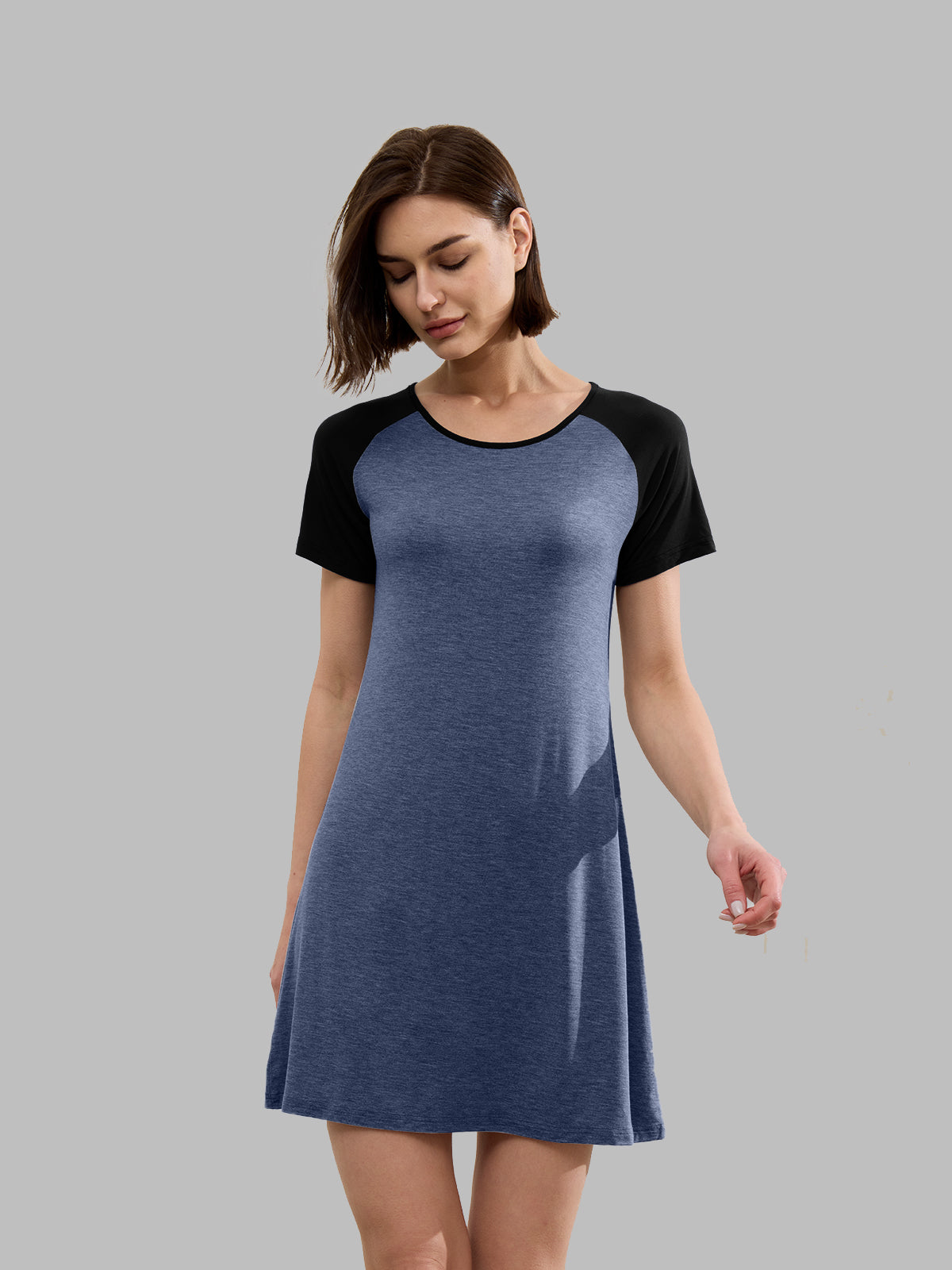 Soft Short Sleeve Nightgown for Ladies 2XL / Light Gray Soft Short Sleeve Nightgown for Ladies 2XL / Light Gray
