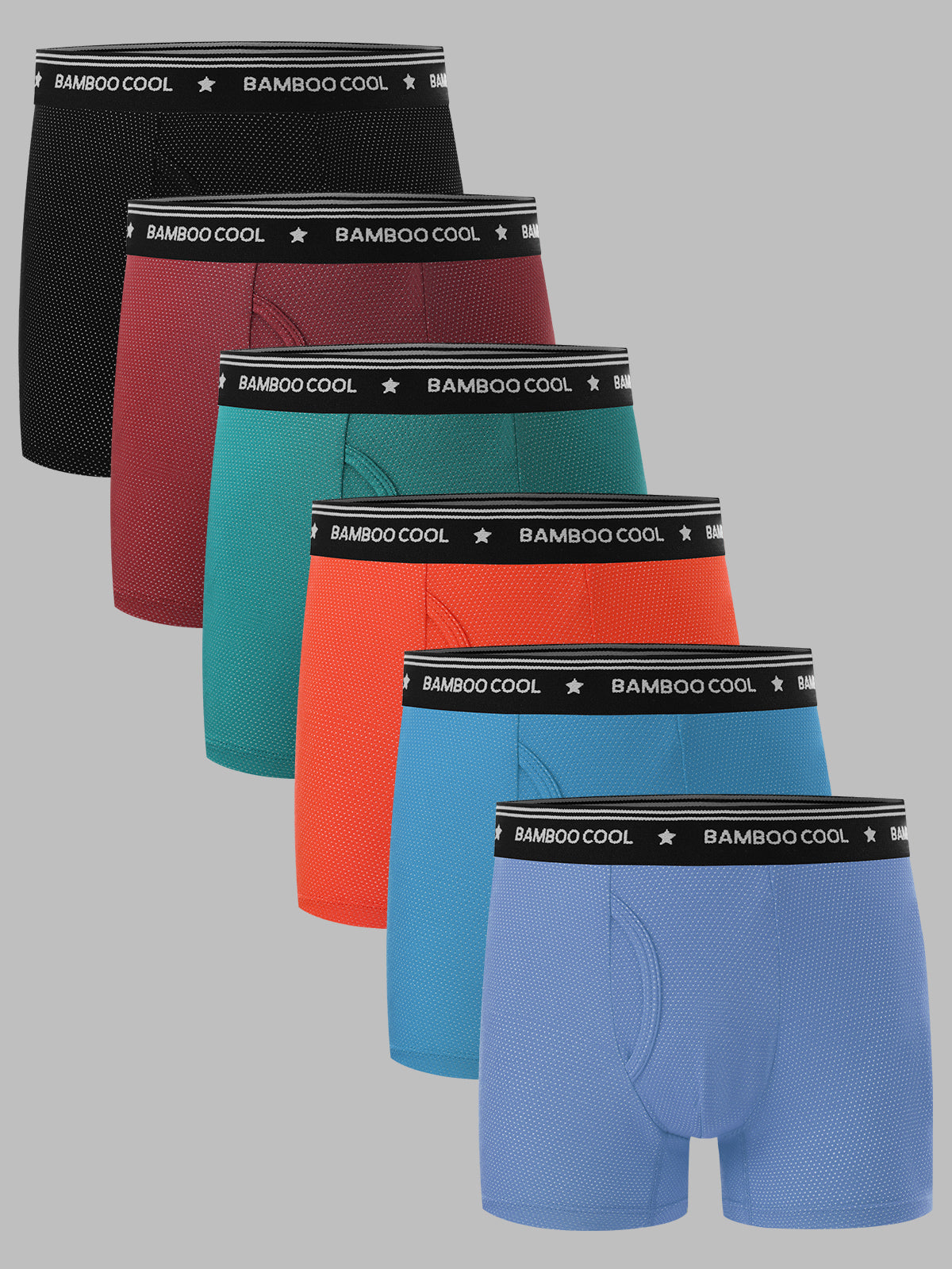 Cool Mesh Boys’ Boxer Briefs Breathable Moisture-Wicking 6 Pack