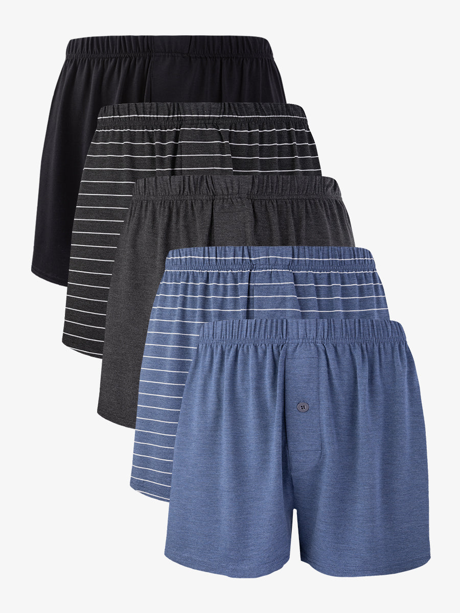 Bamboo Men's Boxer Shorts 5 Pack - Bamboo Cool