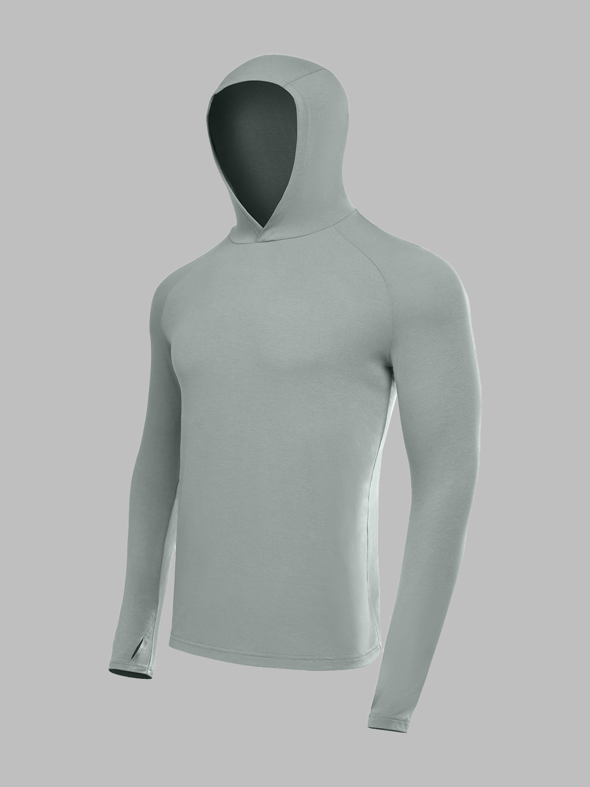 UPF 50+ Men’s Hooded Long Sleeve Tee Sun Protection Pullover