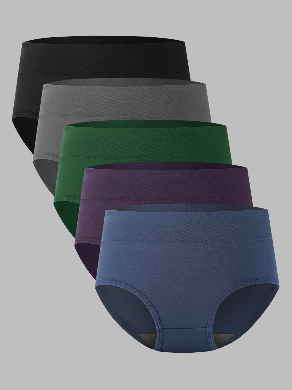High-Waist Women’s Briefs Full Coverage Soft Breathable Panties 5 Pack