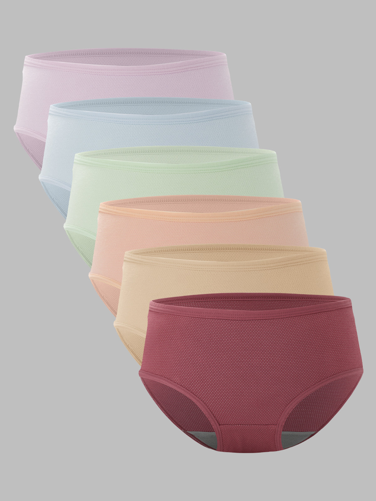 Breathable Mesh Women's Moisture-Wicking Briefs 6 Pack