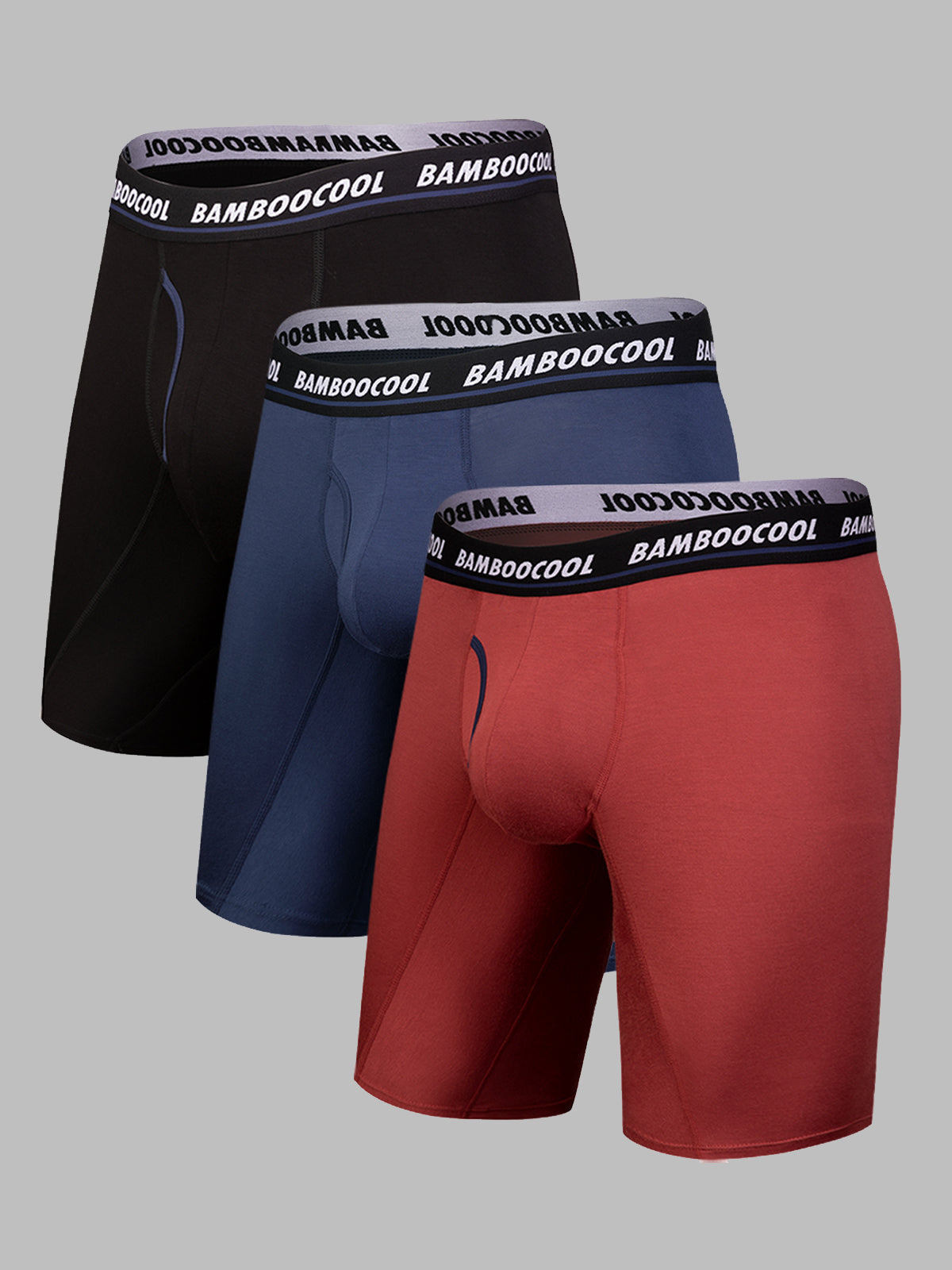 Men’s Long Boxer Briefs Performance Sports Underwear 3 or 5 pack