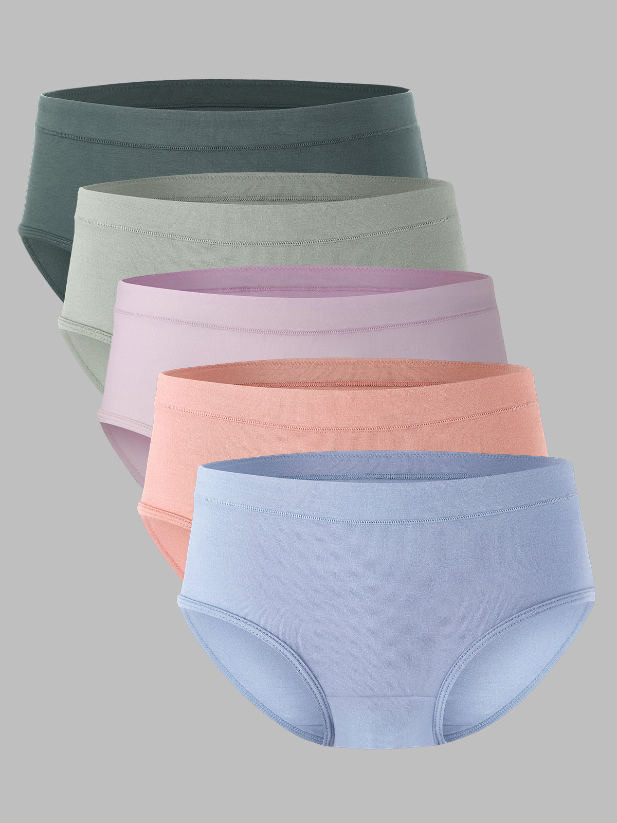 Moisture-Wicking Women’s Briefs Soft Breathable Panties Mid Waist 5 Pack