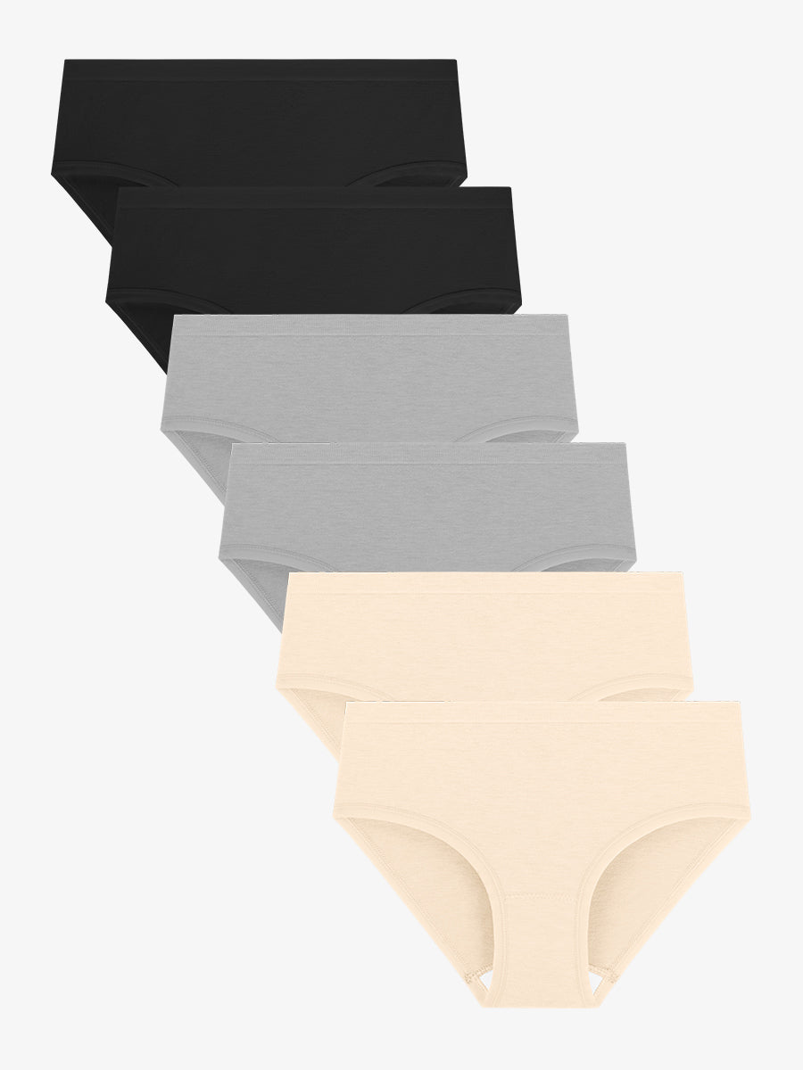 Girls Breathable Lightweight Briefs 6 Pack