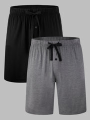 Soft Breathable Men's Sleep Shorts with Pockets 2 Pack