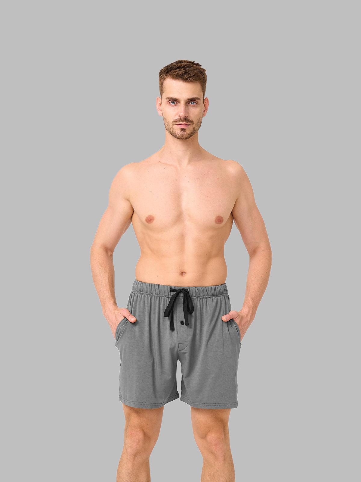 Lightweight Soft Men’s Pajama Shorts Lounge Fit with Pockets 2 Pack