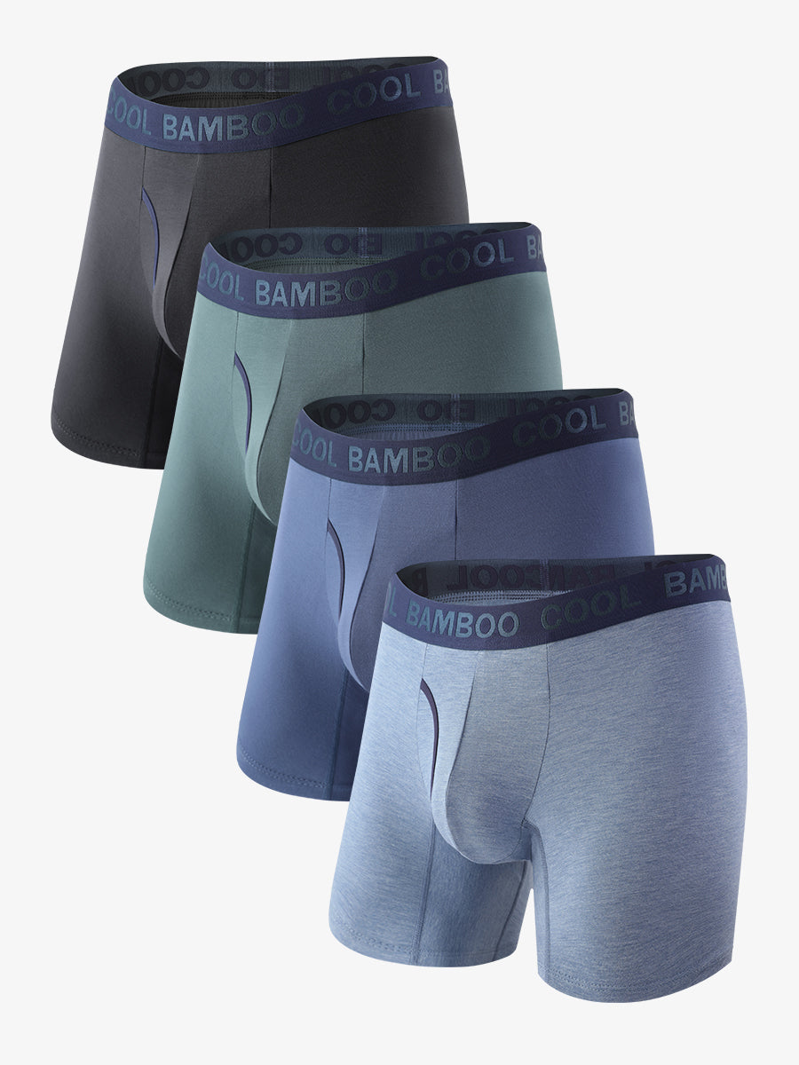 Men's Boxer Briefs with Fly 4 Pack