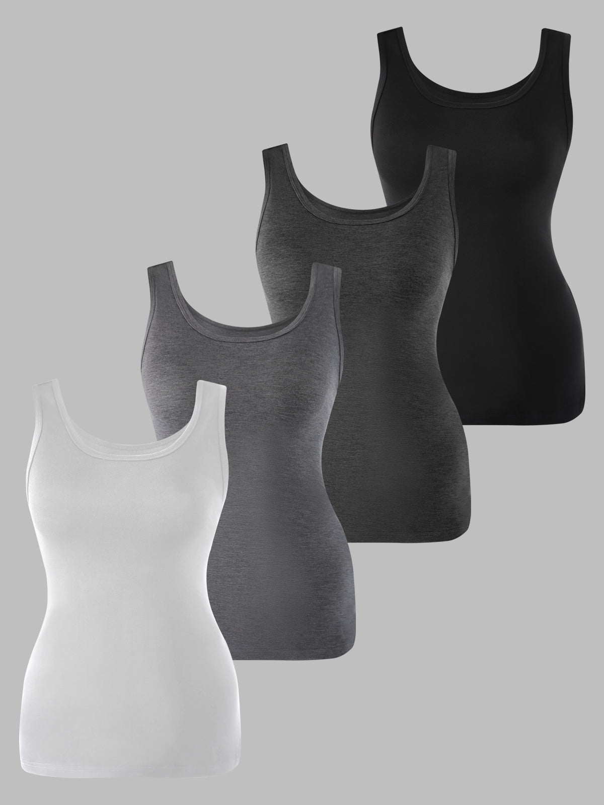 Breathable Women's Soft Lingerie Camisole Basic Tank 4 Pack