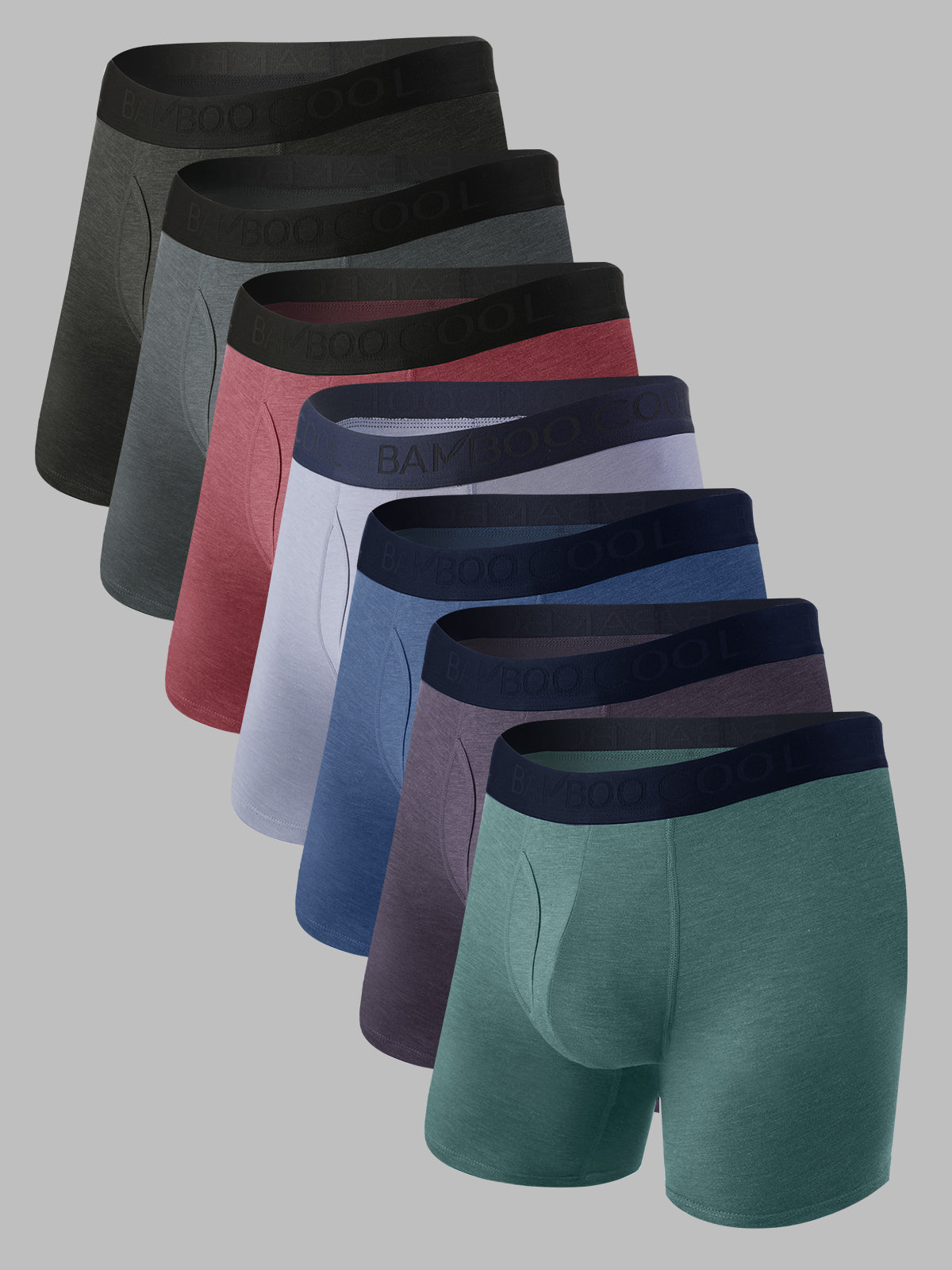 Breathable Moisture-Wicking with Fly Men's Boxer Briefs 7 Pack