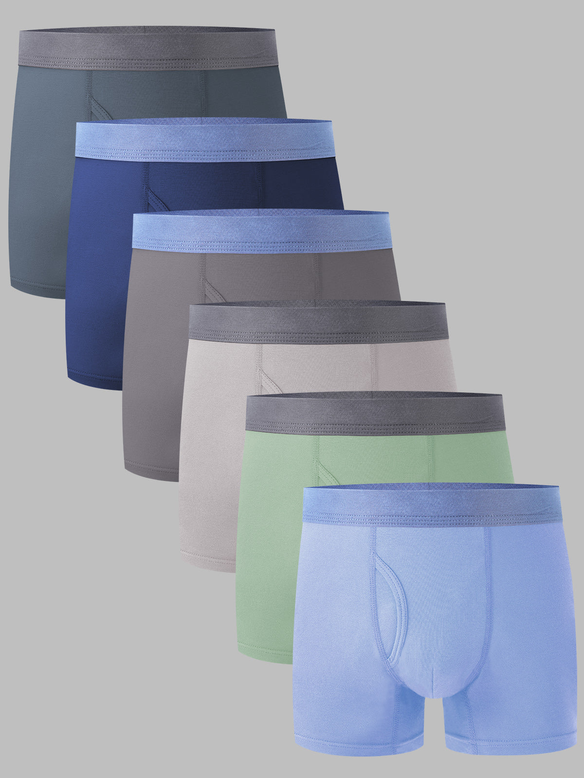 Lightweight Boys’ Boxer Briefs Soft Moisture-Wicking 6 Pack (6–18 Years)