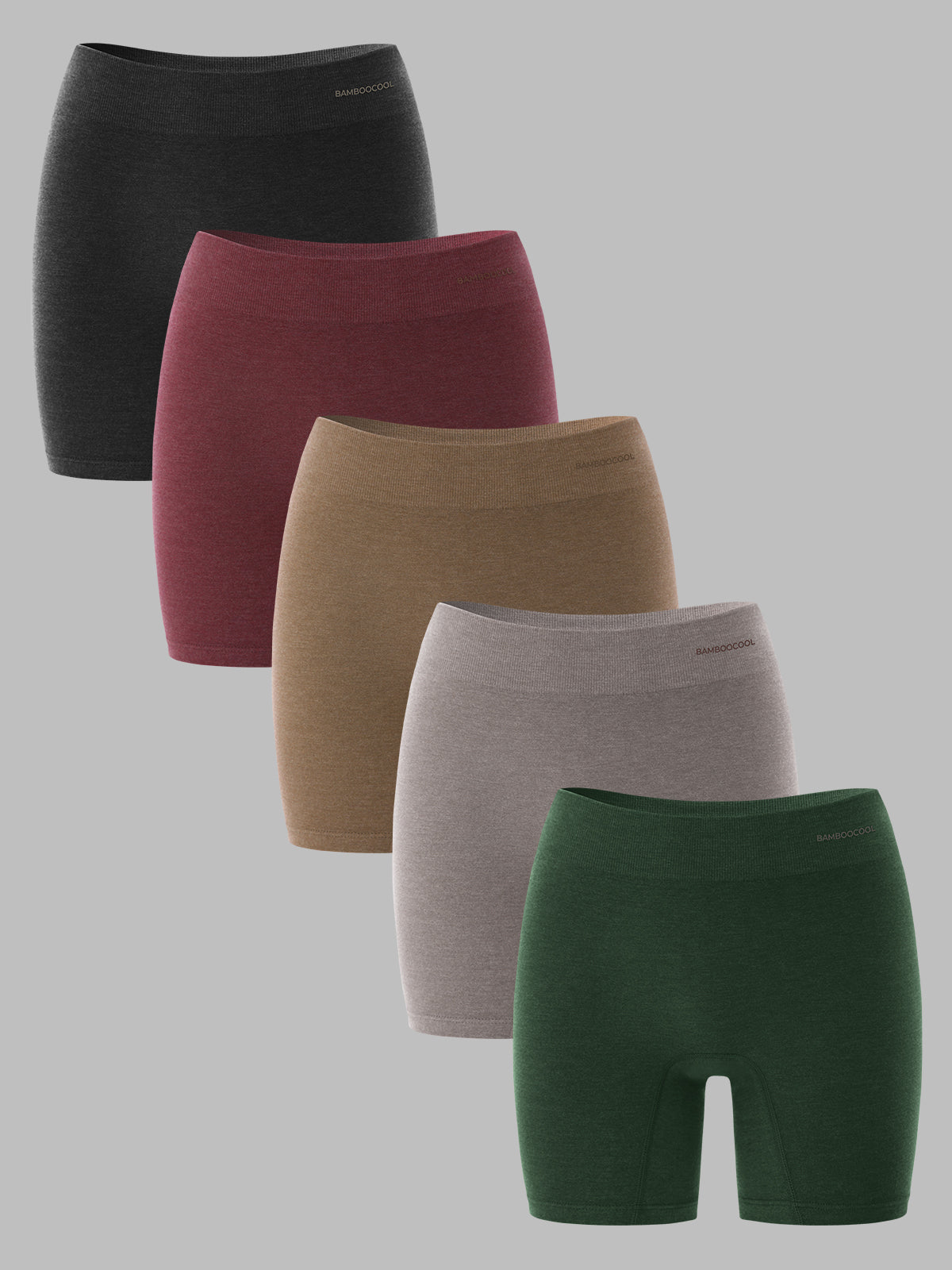 Seamless Women's Boyshort Stretchy with Elastic Waistband 5 Pack