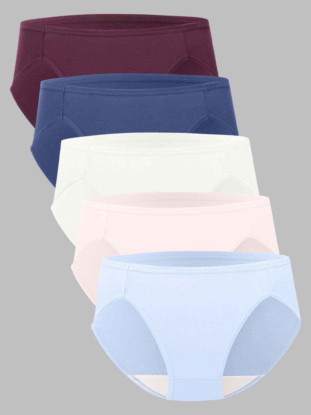 Breathable High Cut Women's Briefs Hipster Panties 5 Pack