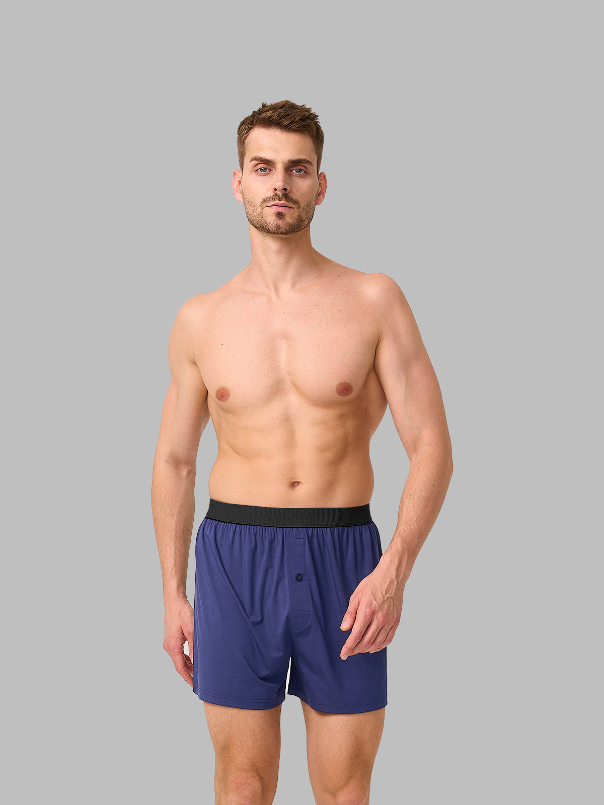 Ice Silk Cooling Men's Boxer with Button Fly Loose Fit 3 Pack