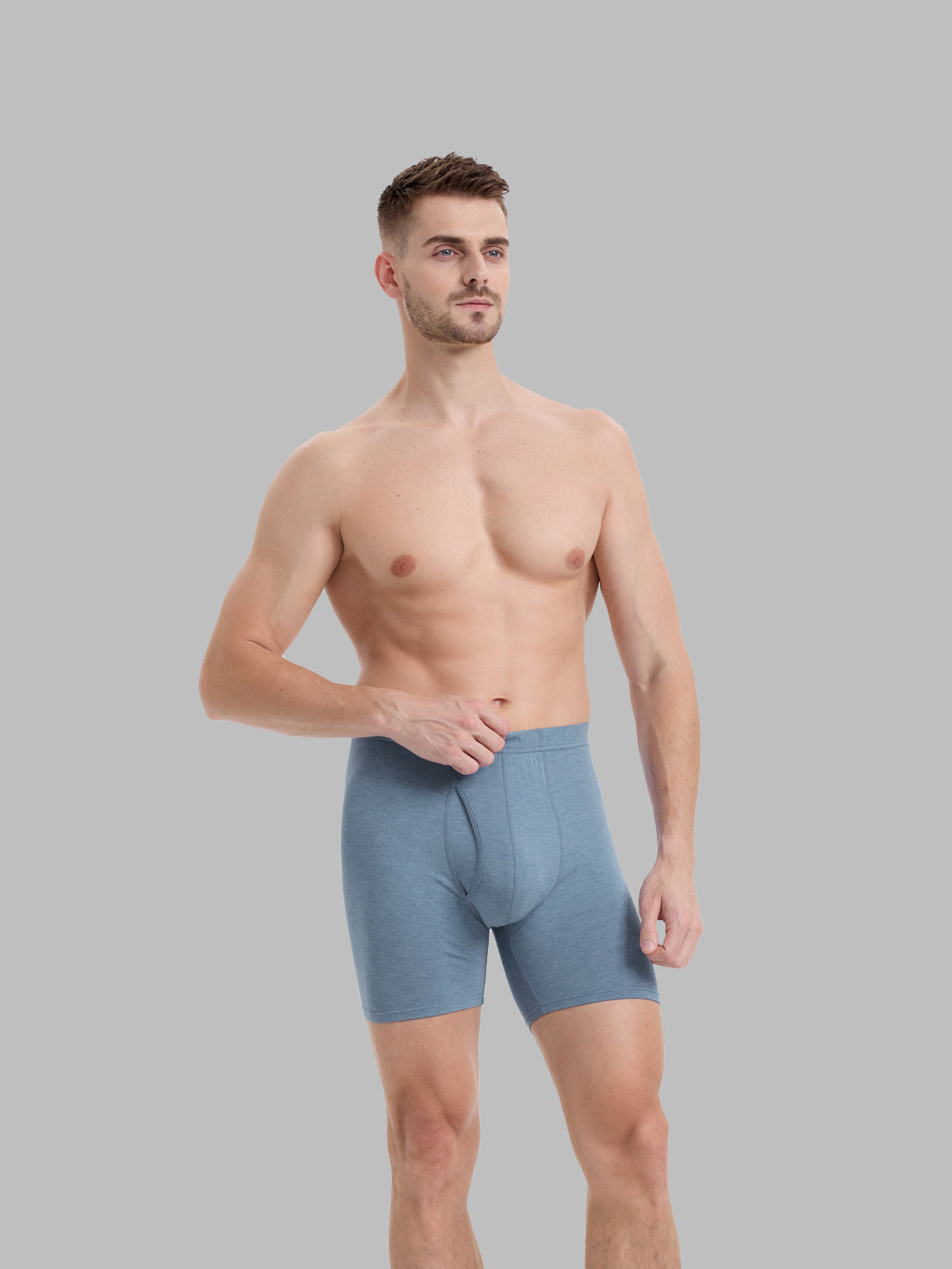 Ultra Soft Men’s Boxer Briefs Moisture-Wicking with Fly 4 Pack