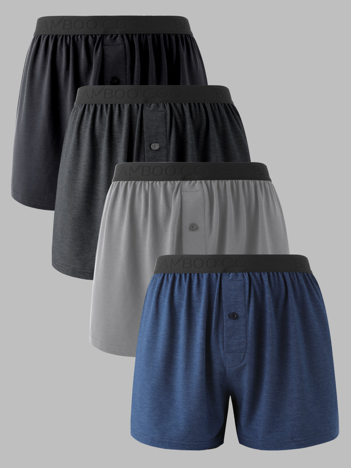 Moisture-Wicking Cool Men’s Boxer Shorts Loose Fit 4 Pack