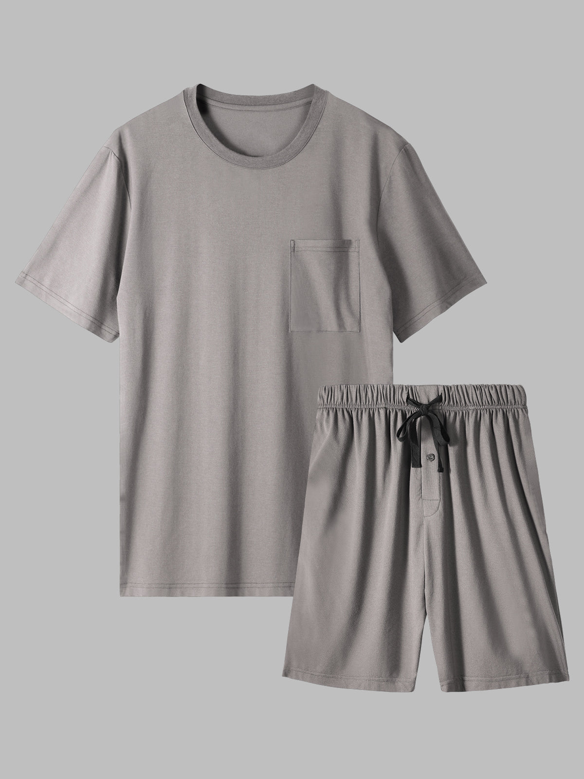 Men’s Summer Pajama Set Soft Lightweight Short Sleeve with Pockets