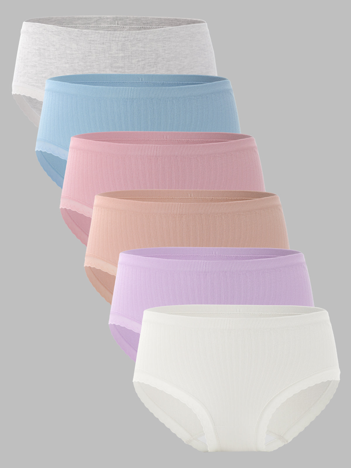 Stretchy Soft Lace  Women's Seamless Briefs Seamless 6 Pack