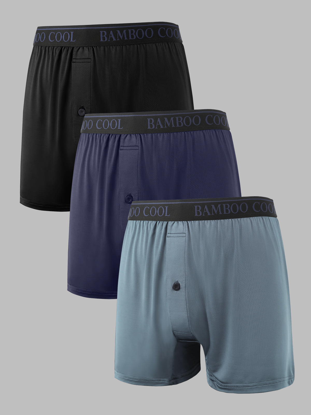 Cooling Soft Men’s Boxer Shorts Lounge Stretch Fit 3 Pack