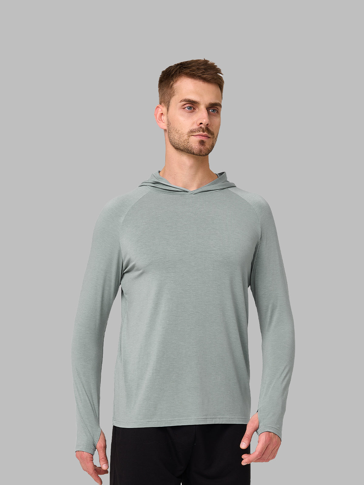 UPF 50+ Men’s Hooded Long Sleeve Tee Sun Protection Pullover