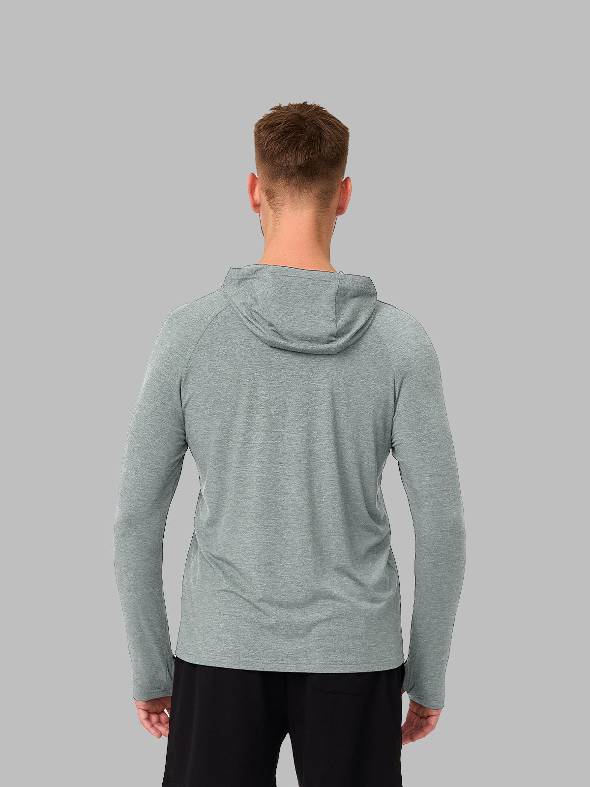 UPF 50+ Men’s Hooded Long Sleeve Tee Sun Protection Pullover