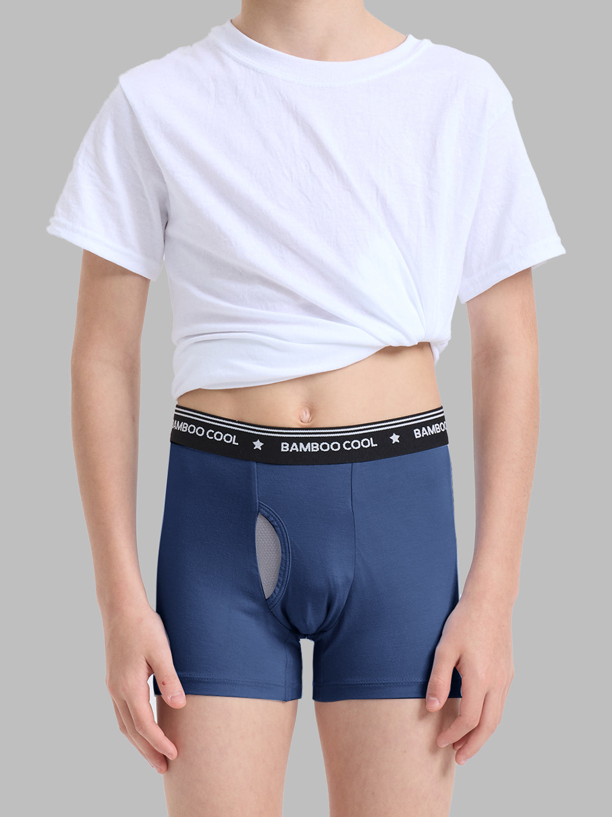 Breathable Mesh Boys’ Boxer Briefs with Fly Zone 6 Pack