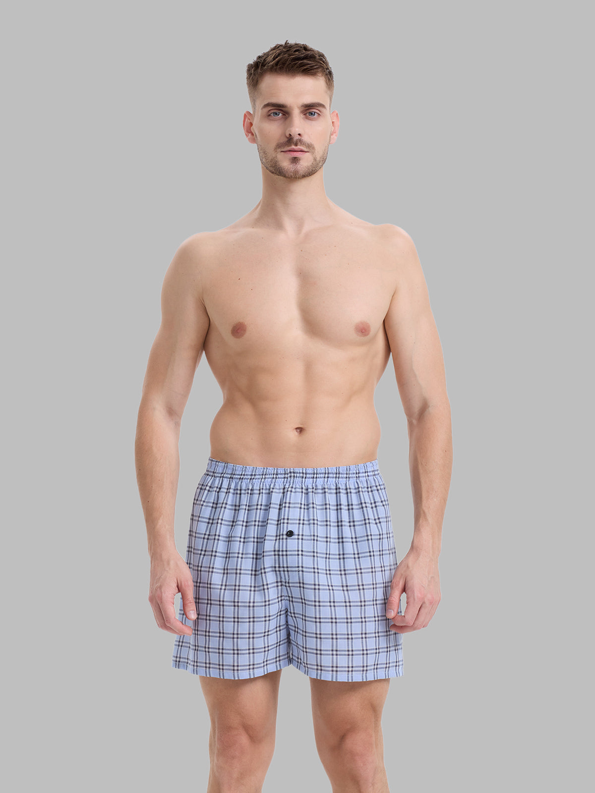 Classic Fit Men’s Woven Boxer Shorts Button Fly Multicolor 6 Pack