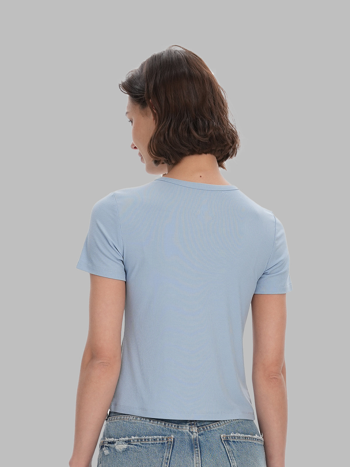 Women's Slim Fit Henley Tee Short Sleeve