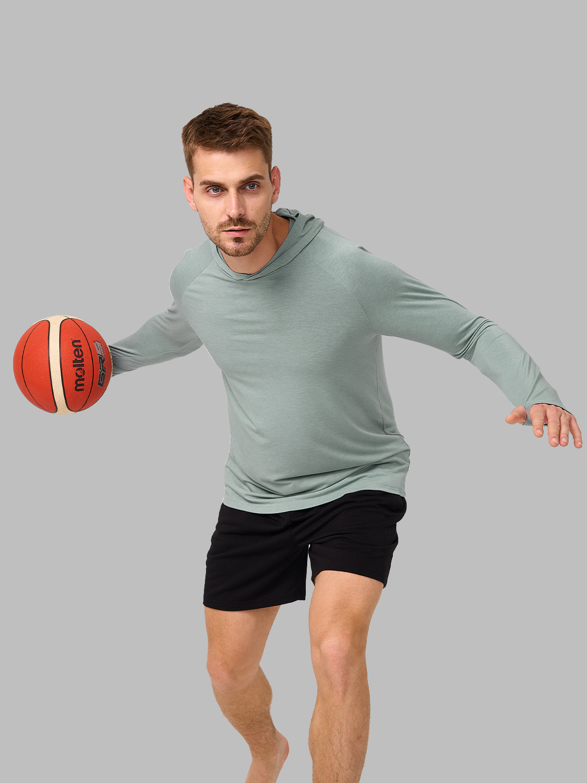 UPF 50+ Men’s Hooded Long Sleeve Tee Sun Protection Pullover
