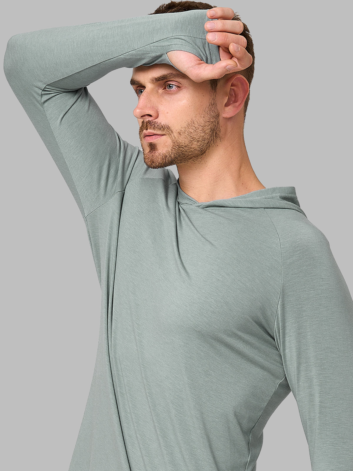 UPF 50+ Men’s Hooded Long Sleeve Tee Sun Protection Pullover