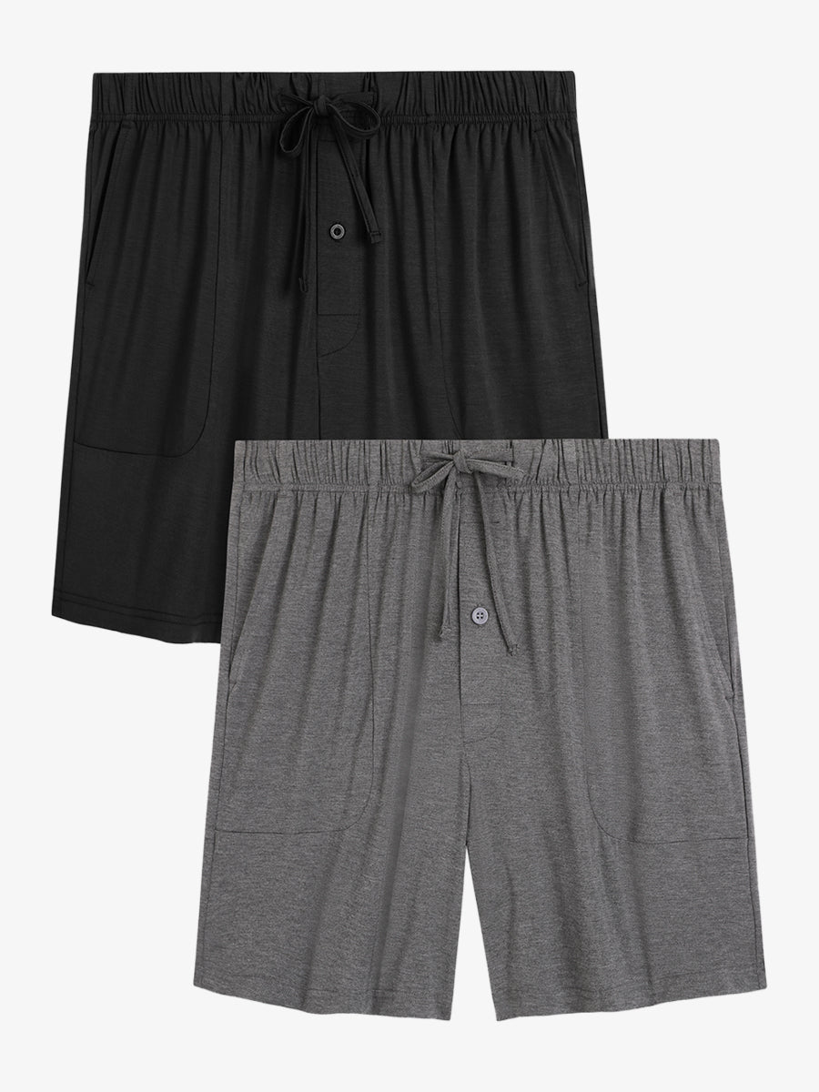 Men Pj Pants Shorts with Pocket 2 Pack
