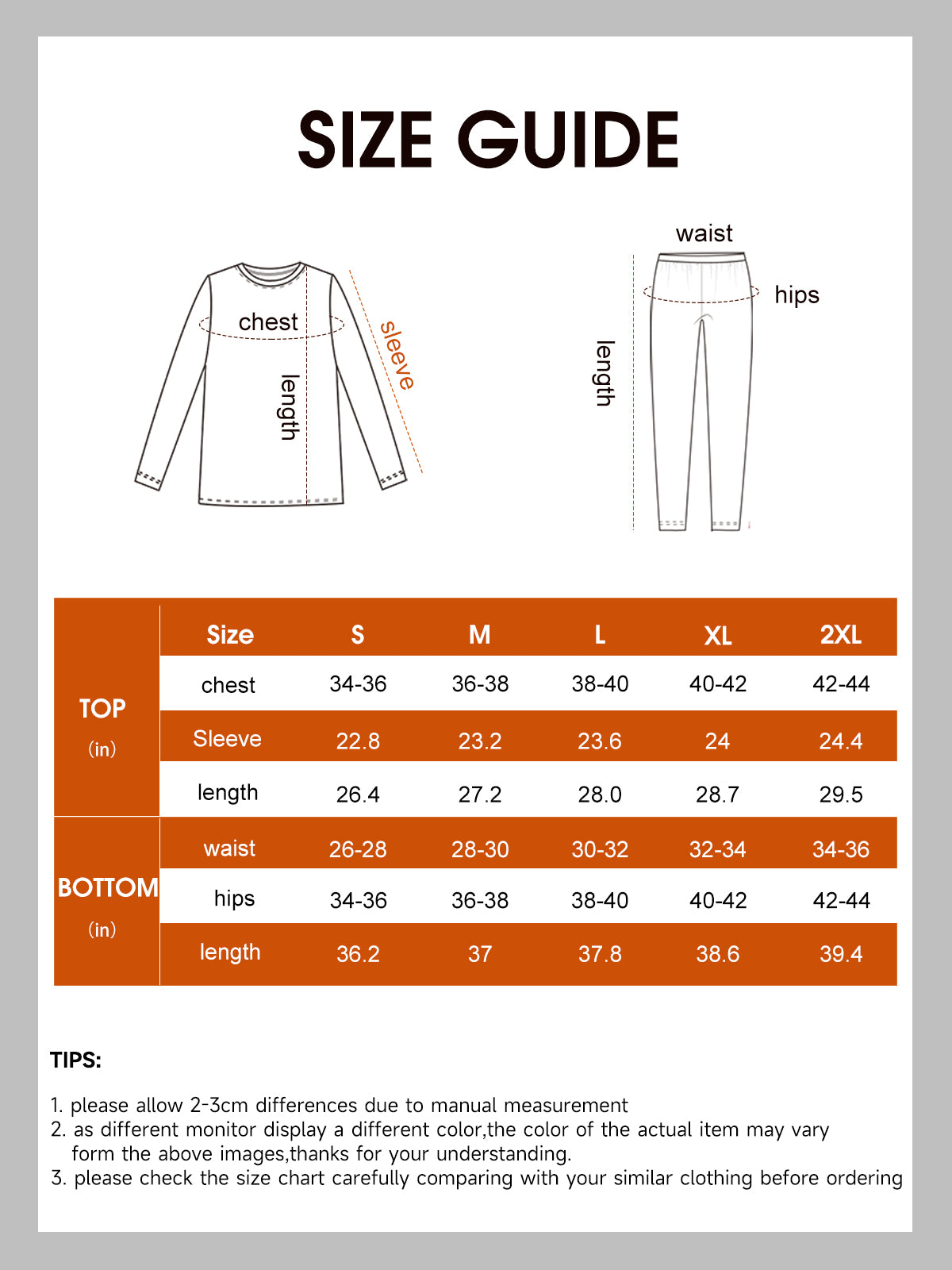 Thermal Base Layer Set for Women Top & Bottom