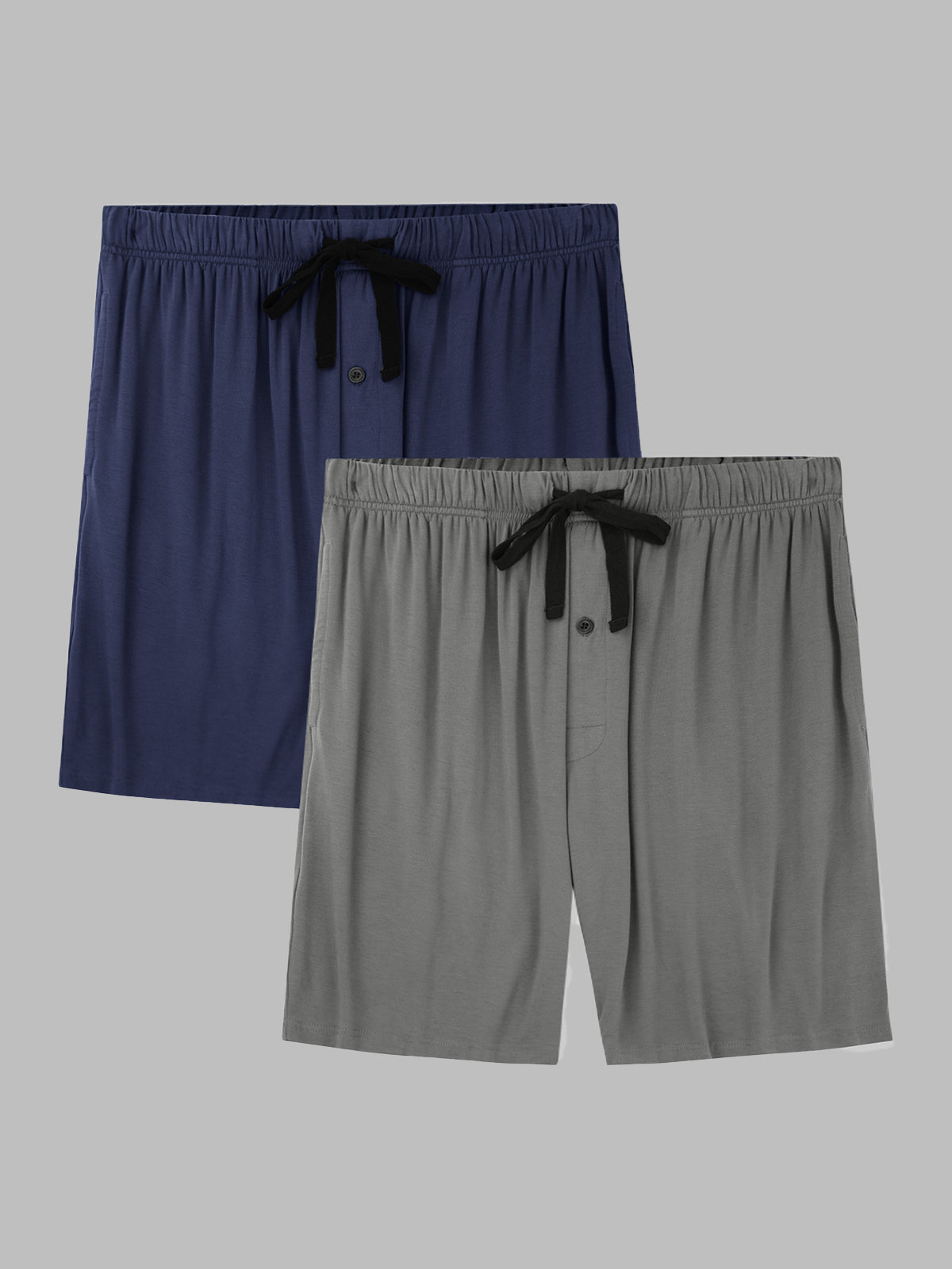 Lightweight Soft Men’s Pajama Shorts Lounge Fit with Pockets 2 Pack