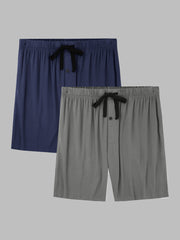 Lightweight Soft Men’s Pajama Shorts Lounge Fit with Pockets 2 Pack
