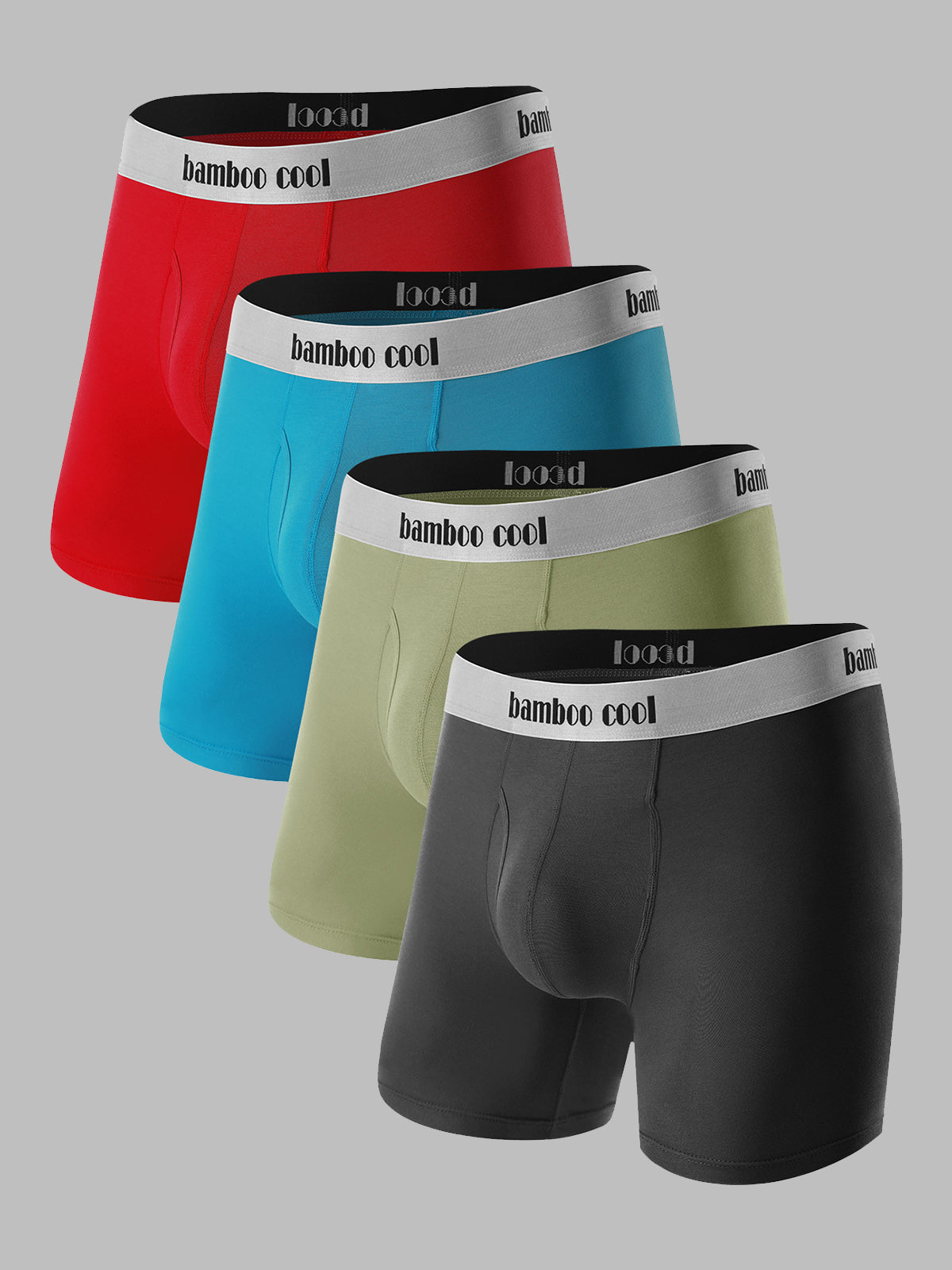 Ultra Breathable Men’s Boxer Briefs No Ride-Up with Flexible Waistband 4 Pack