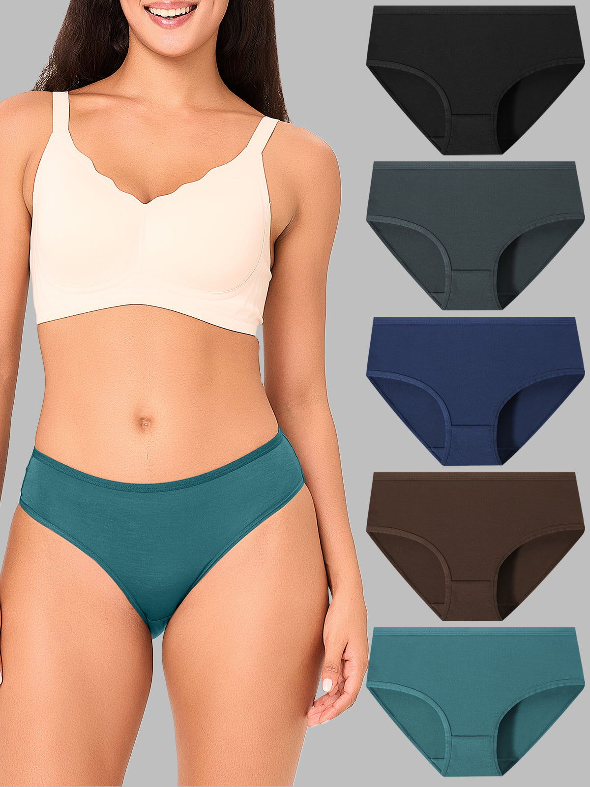 Breathable Women’s Briefs Stretchy Tag-Free 5 Pack