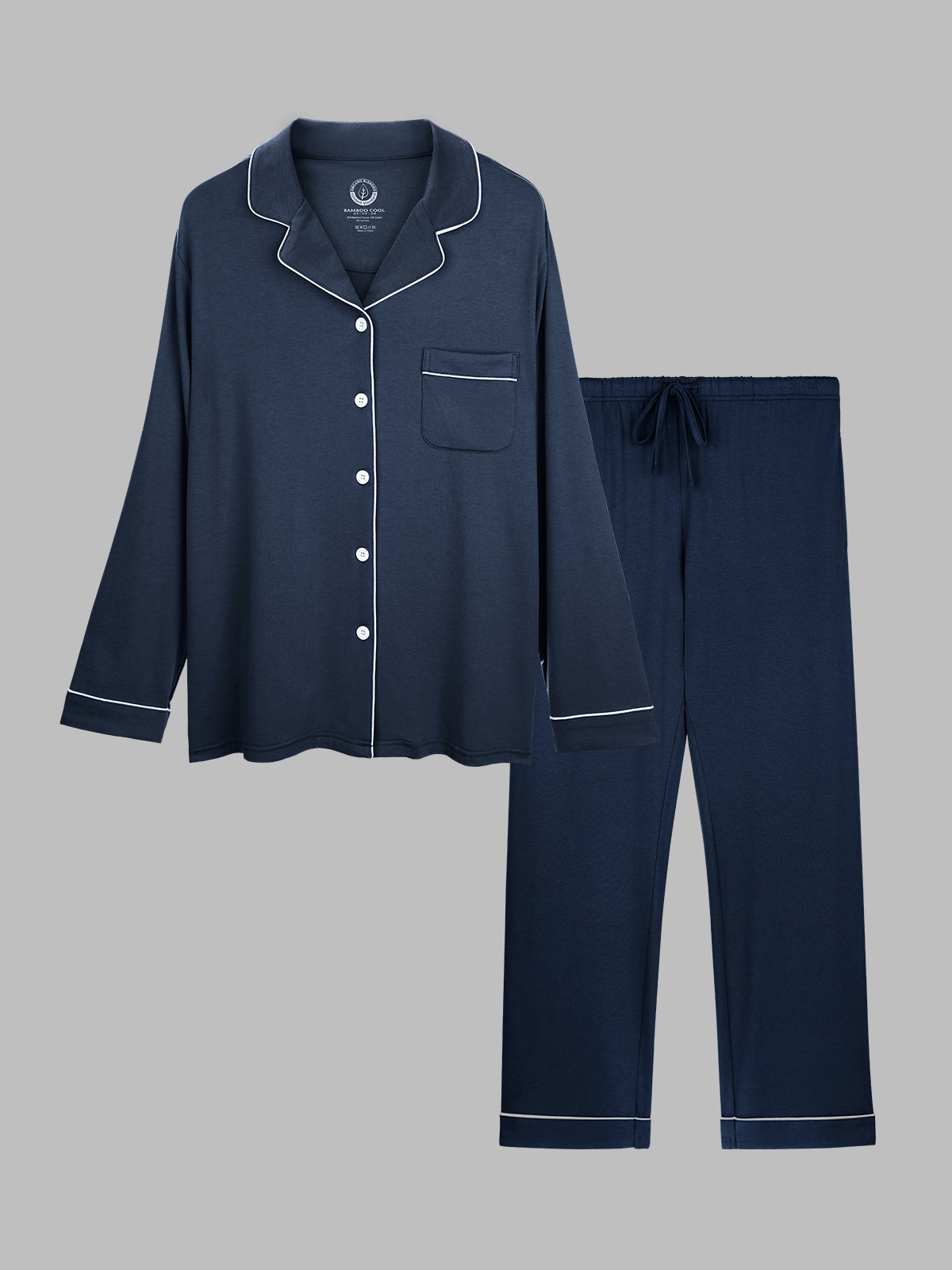 Comfy Women's Pajama Set Long Sleeve Button Down 2 Piece Lounge Set