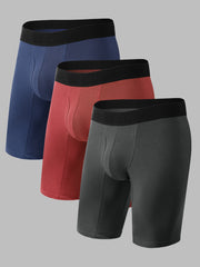 Performance Fit Men’s Long-Leg Boxer Briefs Sports Comfort 3 Pack