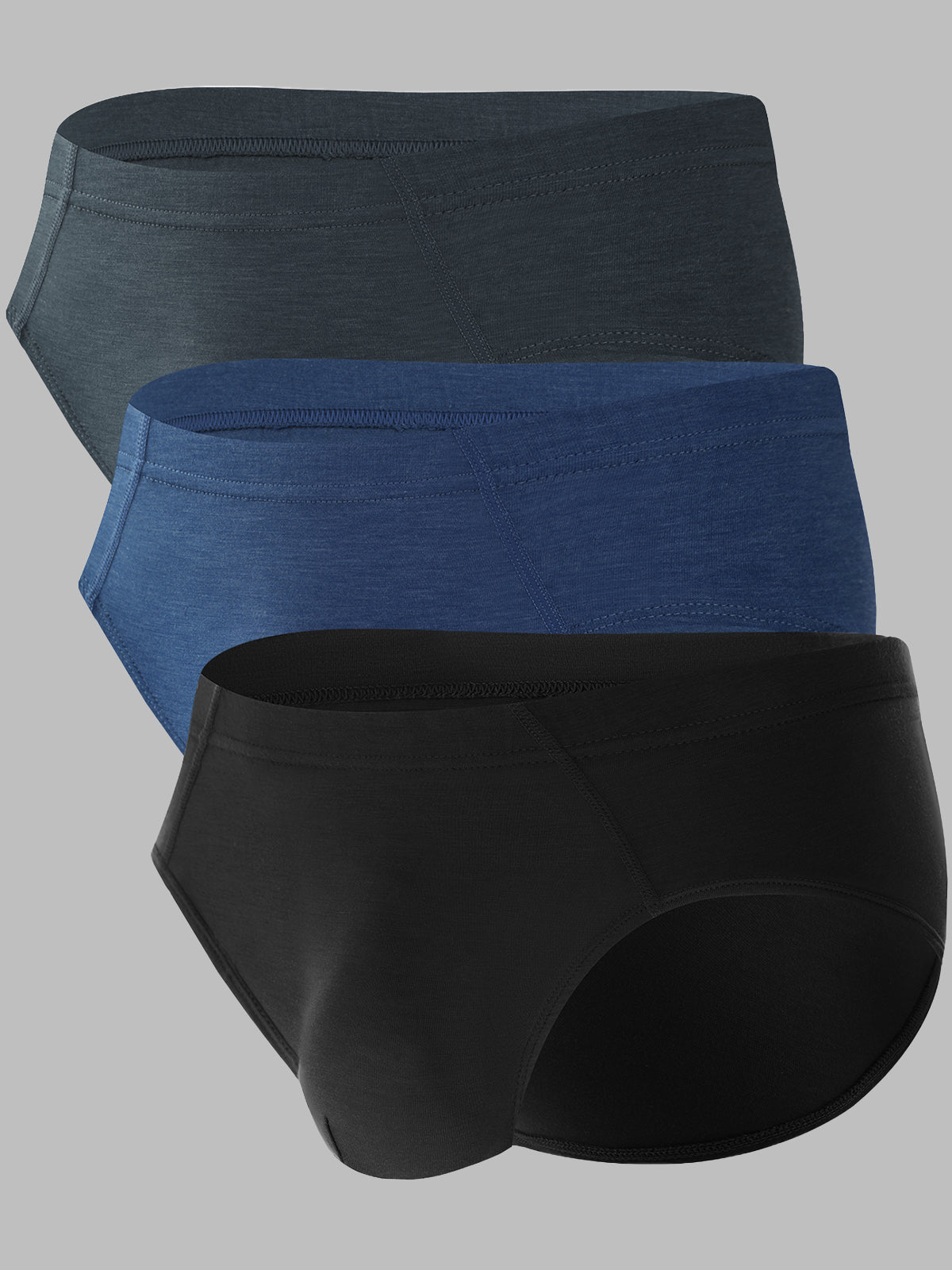 Comfort Stretch Men’s Tagless Briefs with Contour Pouch 3 or 6 Pack